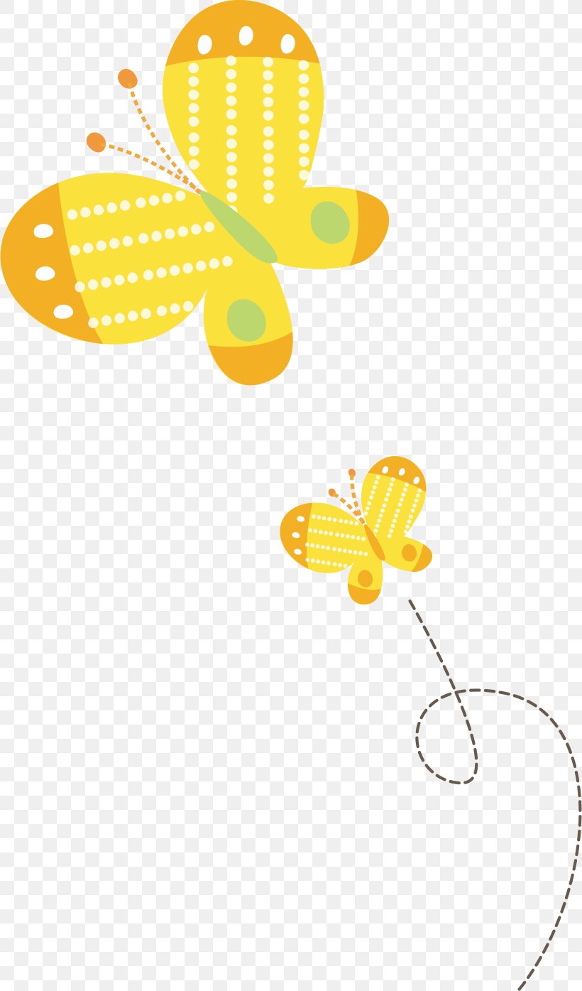 Butterfly Yellow Clip Art, PNG, 820x1395px, Butterfly, Area, Drawing, Flower, Material Download Free