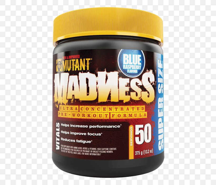 Mutant Madness 50 Servings Pre-workout Dietary Supplement, PNG, 700x700px, Mutant, Carbohydrate, Diet, Dietary Supplement, Exercise Download Free
