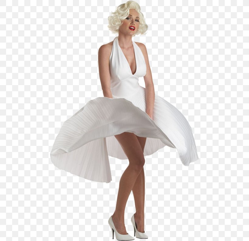 White Dress Of Marilyn Monroe The Dress Costume, PNG, 500x793px, Marilyn Monroe, Bridal Clothing, Clothing, Cocktail Dress, Costume Download Free
