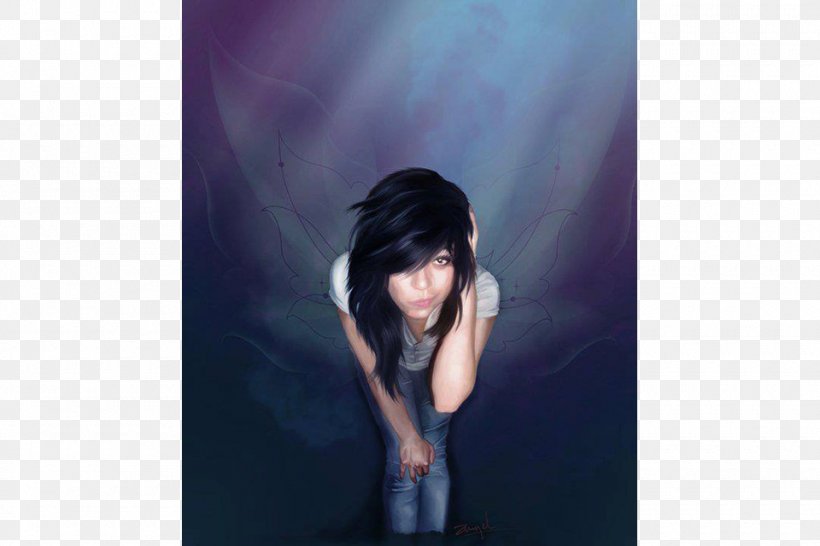 Desktop Wallpaper Black Hair, PNG, 960x640px, Watercolor, Cartoon, Flower, Frame, Heart Download Free