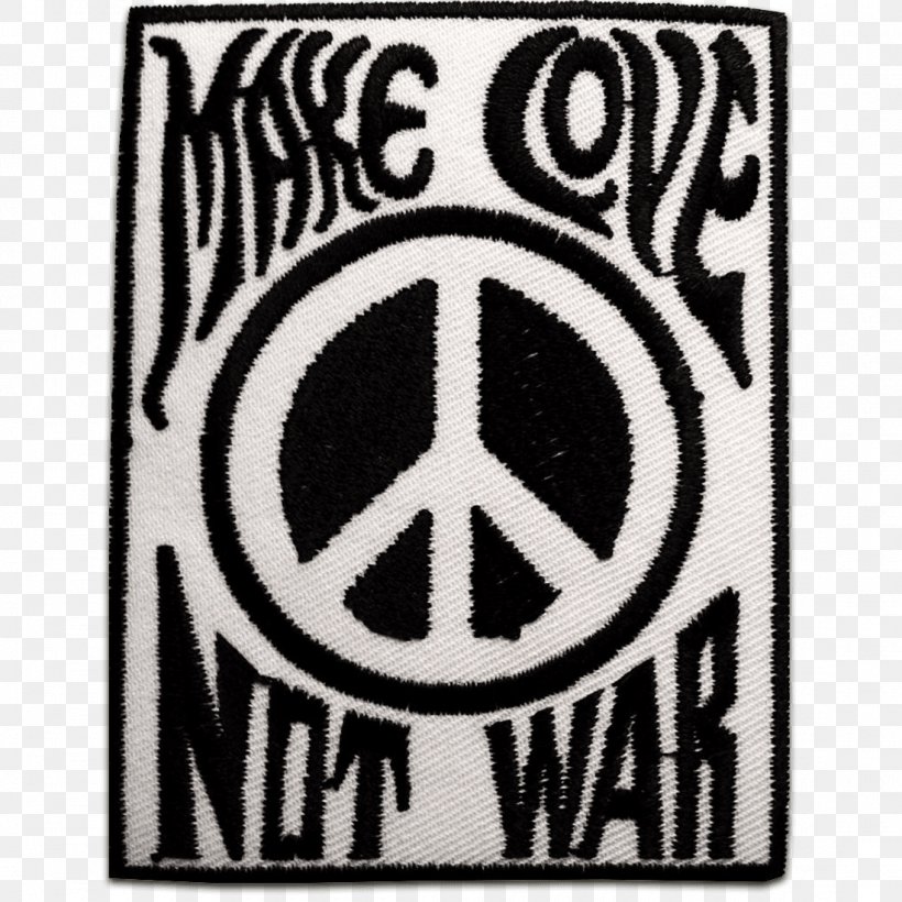 T-shirt Embroidered Patch Iron-on Peace Symbols Make Love, Not War, PNG, 1100x1100px, Tshirt, Area, Baby Toddler Onepieces, Black, Black And White Download Free