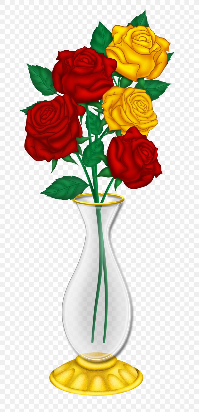 Vase Flower Rose Clip Art, PNG, 1912x3952px, Flower, Art, Color, Cut Flowers, Flora Download Free