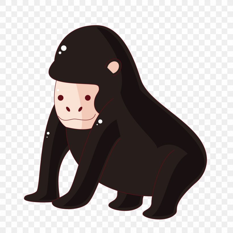 Vector Graphics Image Cartoon Baboons Orangutan, PNG, 2500x2500px, Cartoon, Animation, Baboons, Black, Carnivoran Download Free