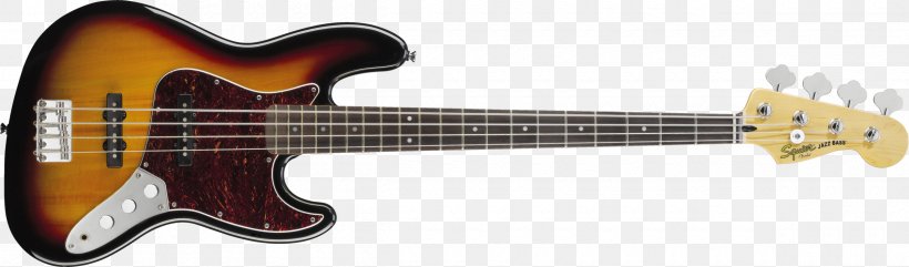 Fender Jazz Bass Squier Bass Guitar Sunburst, PNG, 2400x707px, Fender Jazz Bass, Acoustic Electric Guitar, Acoustic Guitar, Bass Guitar, Ebonol Download Free