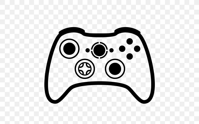Xbox 360 Controller Video Game Game Controllers, PNG, 512x512px, Xbox 360, All Xbox Accessory, Black, Black And White, Game Download Free
