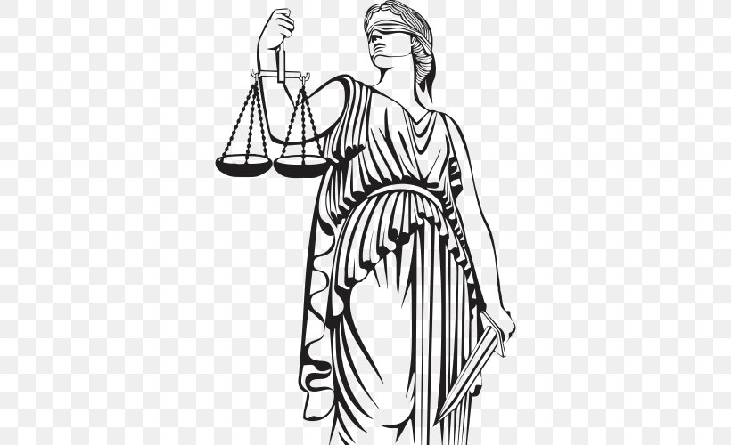 Lady Justice Themis Royalty-free, PNG, 500x500px, Lady Justice, Arm, Art, Artwork, Black And White Download Free