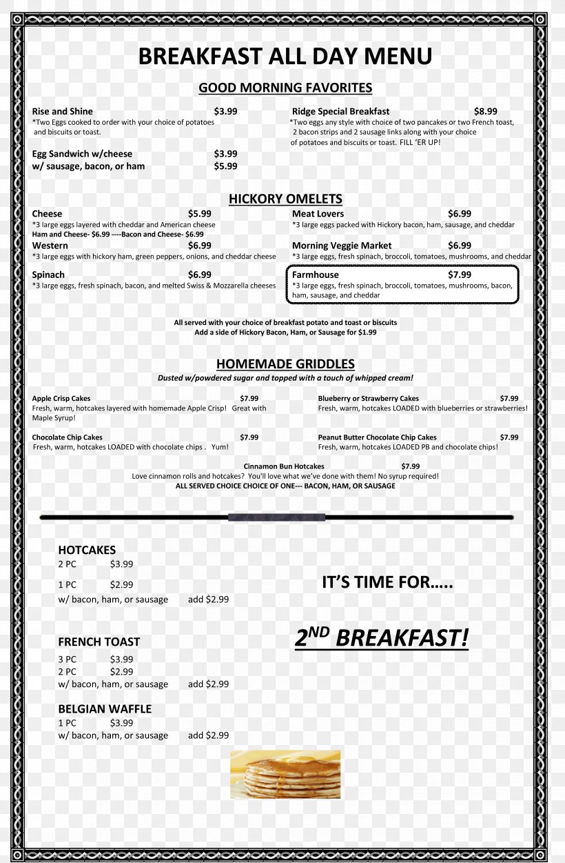 Chambersburg Breakfast Menu Restaurant Lunch, PNG, 3300x5035px, Chambersburg, Area, Breakfast, Dinner, Document Download Free