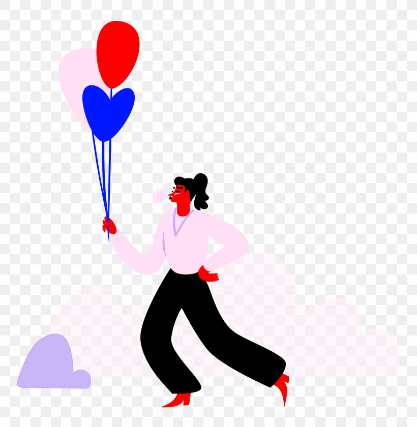 Park Walking Holding Balloons, PNG, 2438x2500px, Park, Balloon, Behavior, Happiness, Heart Download Free