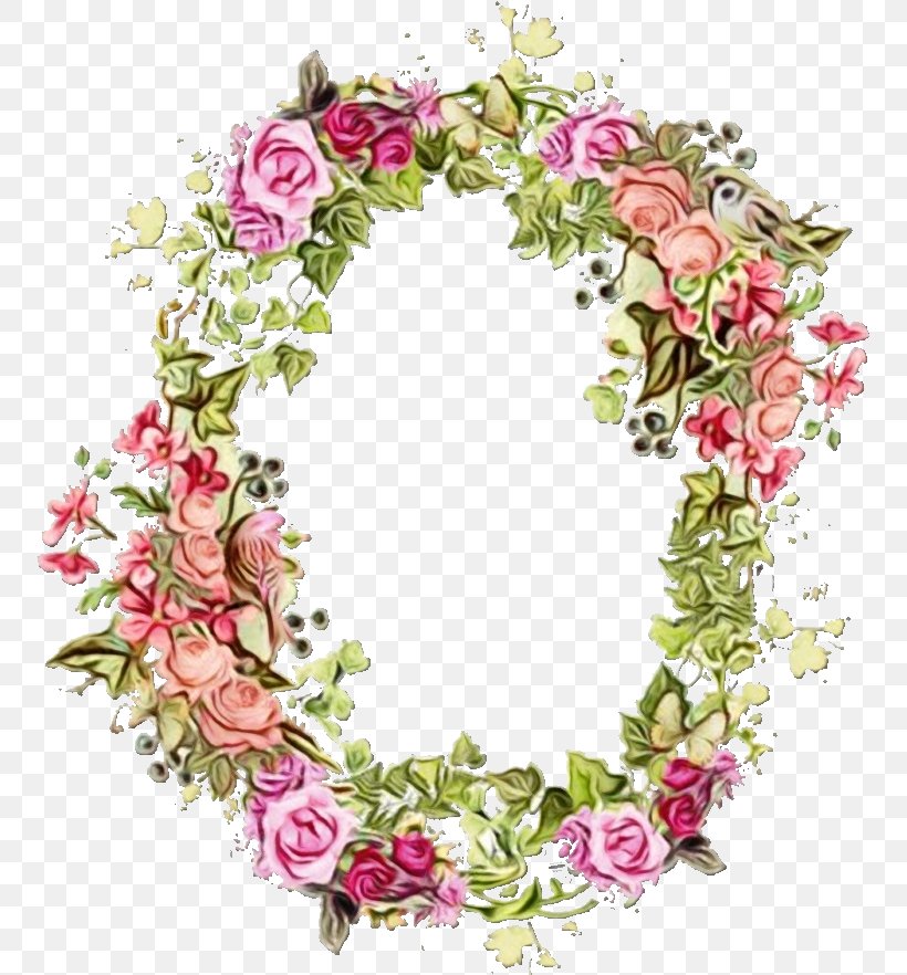 Floral Wreath Frame, PNG, 753x882px, Floral Design, Artificial Flower, Borders And Frames, Cut Flowers, Floristry Download Free