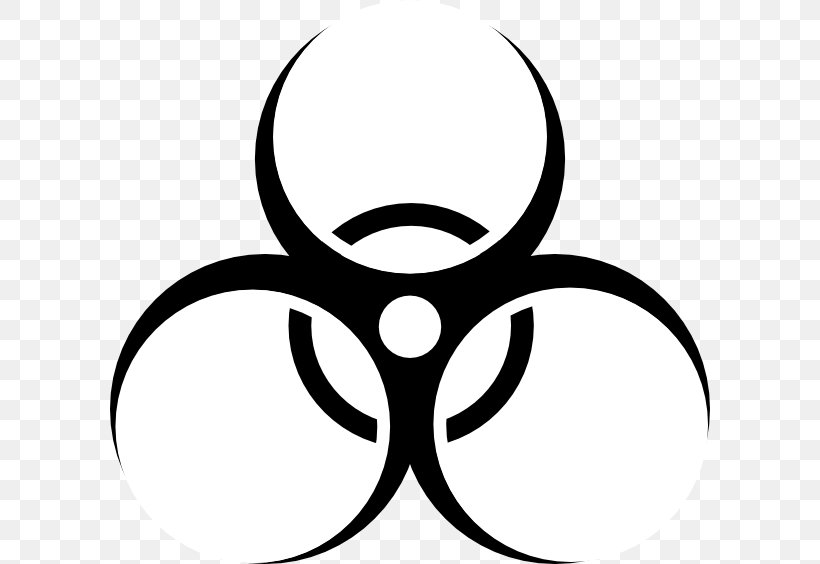 Biological Hazard Symbol Clip Art, PNG, 600x564px, Biological Hazard, Artwork, Black And White, Dangerous Goods, Hazard Download Free