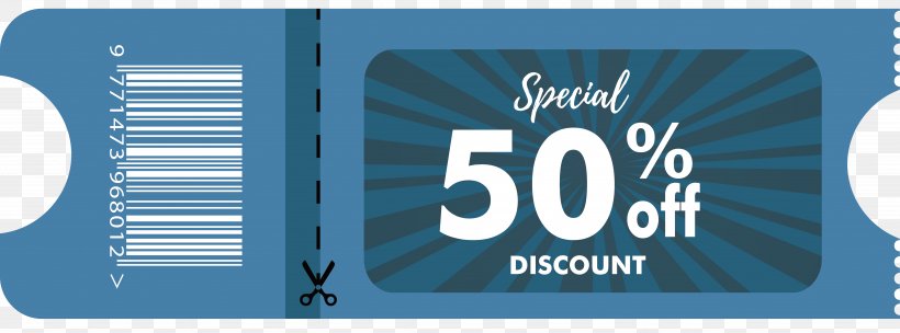Coupon Flyer Gratis Promotion, PNG, 4912x1823px, Coupon, Area, Banner, Blue, Brand Download Free