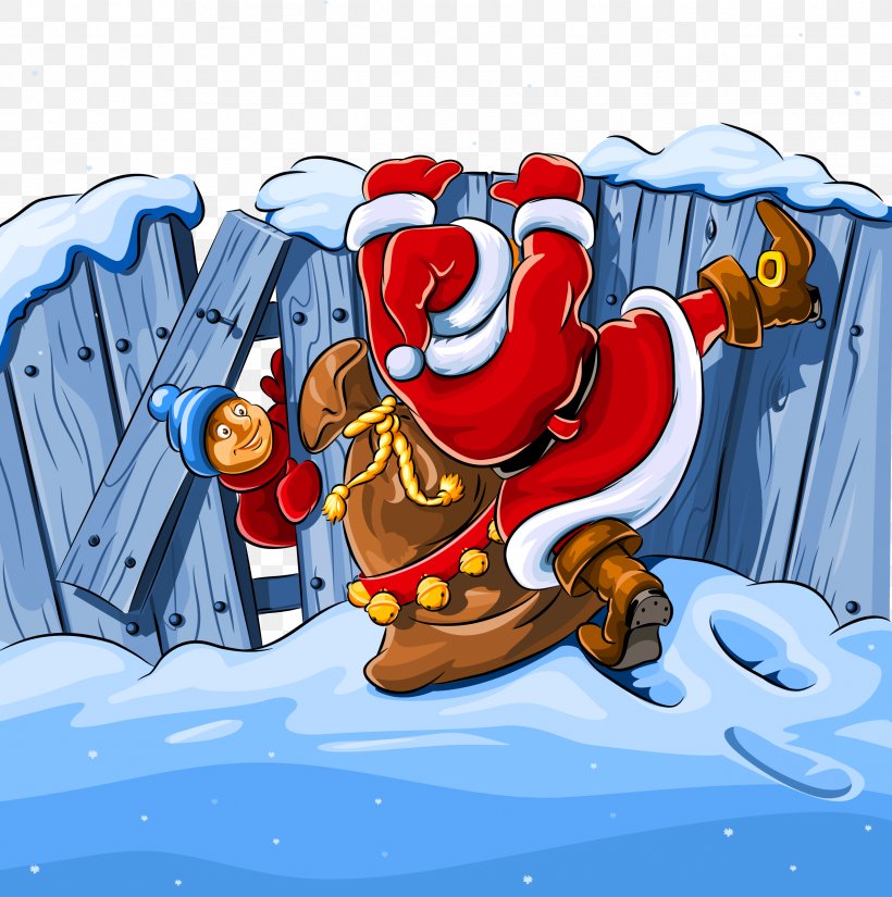 Santa Claus Christmas Royalty-free Clip Art, PNG, 2536x2554px, Santa Claus, Art, Cartoon, Christmas, Fence Download Free