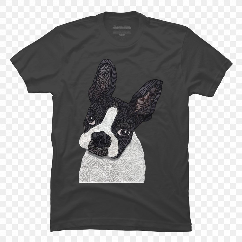 Boston Terrier T-shirt Dog Breed HUNDE/POSTKARTEN Design By Humans, PNG, 1800x1800px, Boston Terrier, Art, Blog, Breed, Carnivoran Download Free