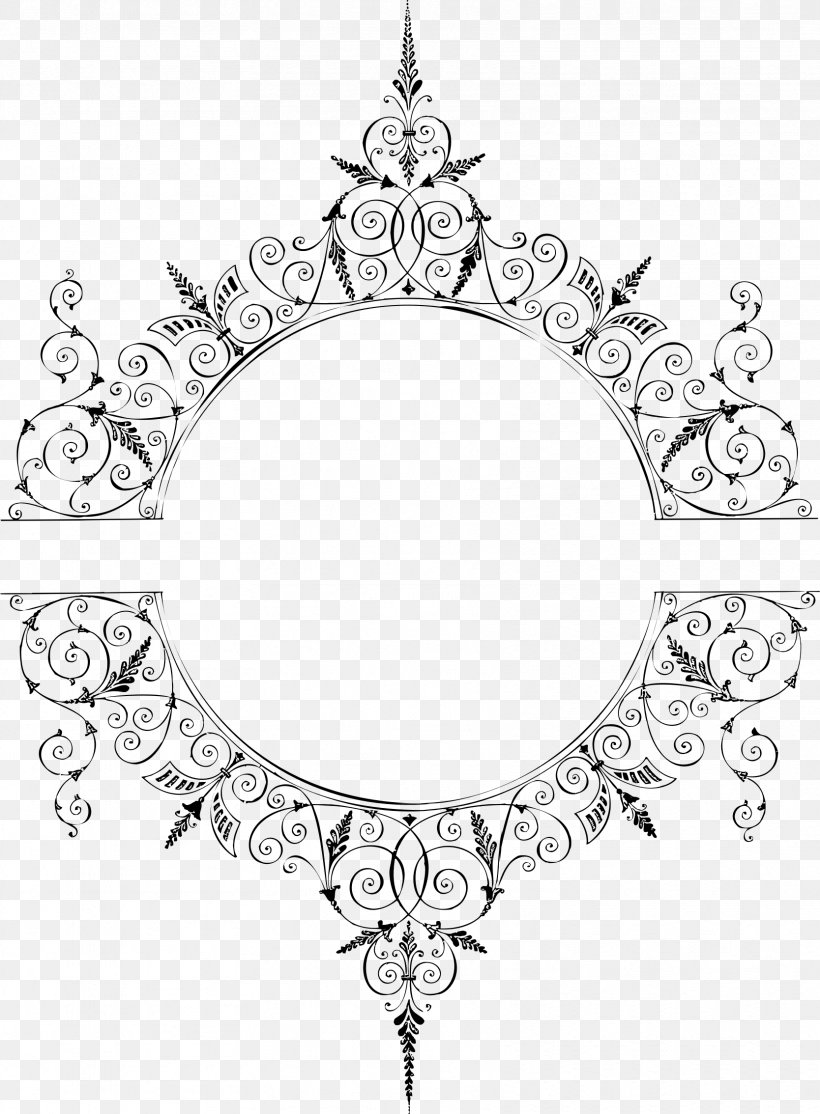 Picture Frames Ornament Drawing Clip Art, PNG, 1668x2268px, Picture Frames, Area, Artwork, Black And White, Body Jewelry Download Free
