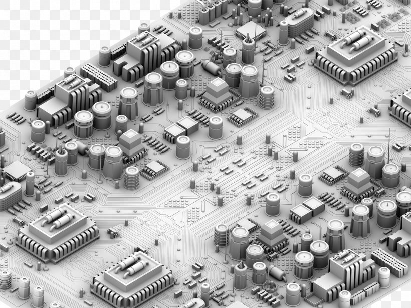 Printed Circuit Board Electronic Circuit Electrical Network Integrated Circuit Electronics, PNG, 1349x1011px, Printed Circuit Board, Black And White, Circuit Component, Circuit Diagram, Computer Download Free