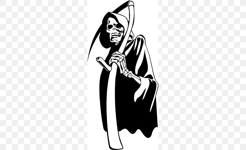 Death Wall Decal Sticker Reaper, PNG, 500x500px, Death, Art, Artwork, Black, Black And White Download Free