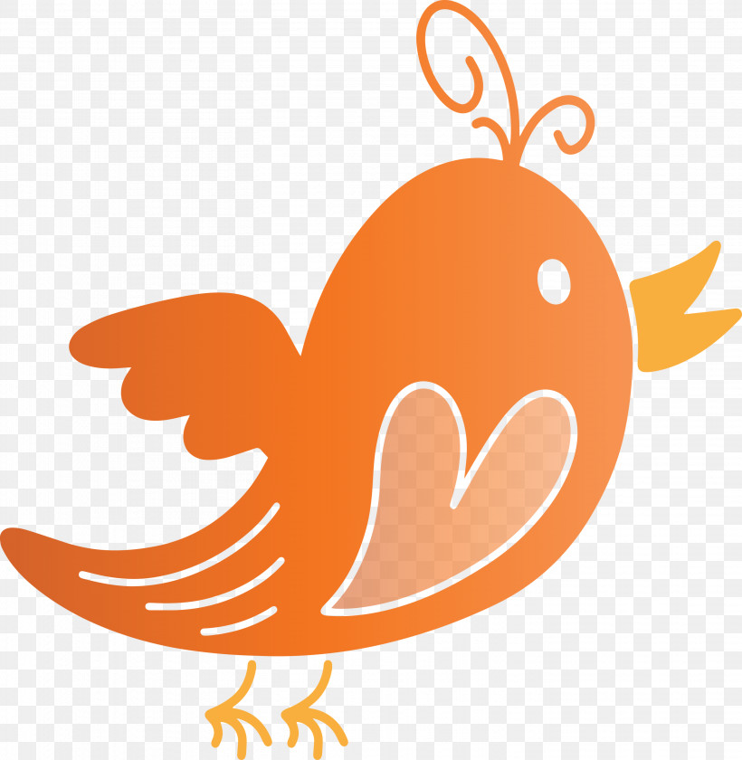 Cartoon Wing Bird Chicken Tail, PNG, 2927x3000px, Cute Bird, Beak, Bird, Cartoon, Cartoon Bird Download Free