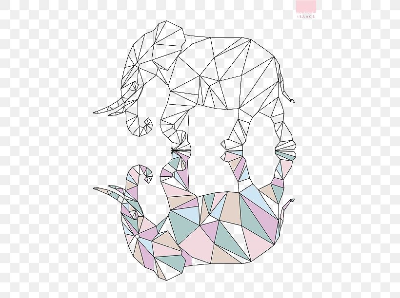 Geometry Elephant Drawing Art Illustration, PNG, 500x612px, Geometry, Area, Art, Creative Arts, Diagram Download Free
