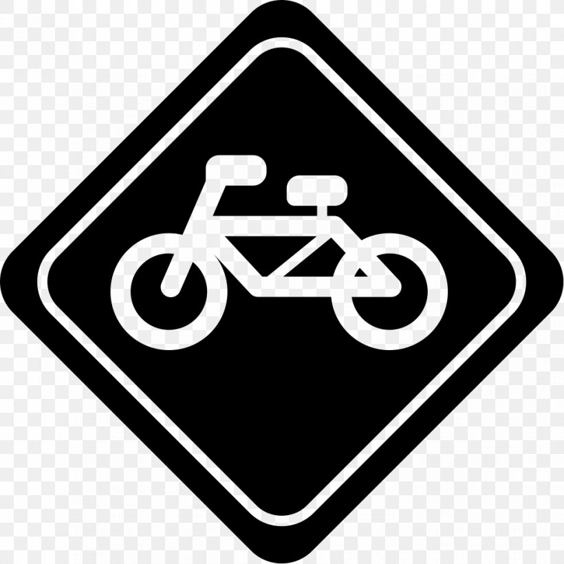 Bicycle Cycling Senyal Traffic Sign, PNG, 981x981px, Bicycle, Area, Black And White, Brand, Cycling Download Free