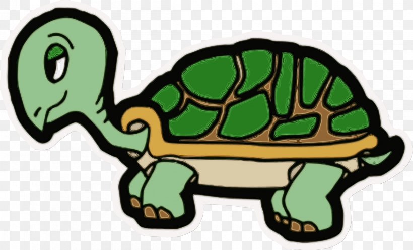 Tortoise Turtle Pond Turtle Green Reptile, PNG, 2400x1459px, Watercolor, Animal Figure, Box Turtle, Green, Paint Download Free