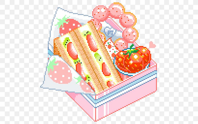 Pixel Art Food Hamburger Kavaii, PNG, 540x512px, Pixel Art, Art, Cake, Cuisine, Dessert Download Free