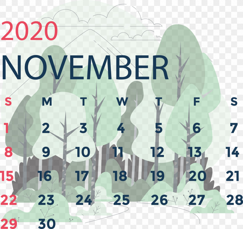 November 2020 Calendar November 2020 Printable Calendar, PNG, 3000x2834px, November 2020 Calendar, Biology, Clothing, Human Biology, Human Skeleton Download Free