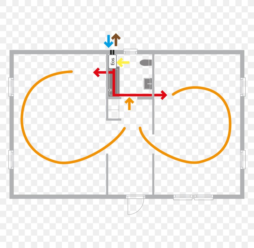 Från- Och Tilluftsventilation Med Värmeväxlare Heat Recovery Ventilation Heat Exchanger Värmeåtervinning, PNG, 800x800px, Ventilation, Area, Basement, Computeraided Design, Diagram Download Free