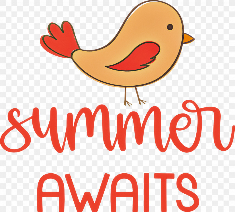 Summer Awaits Summer Summer Vacation, PNG, 3000x2708px, Summer, Beak, Cartoon, Geometry, Line Download Free