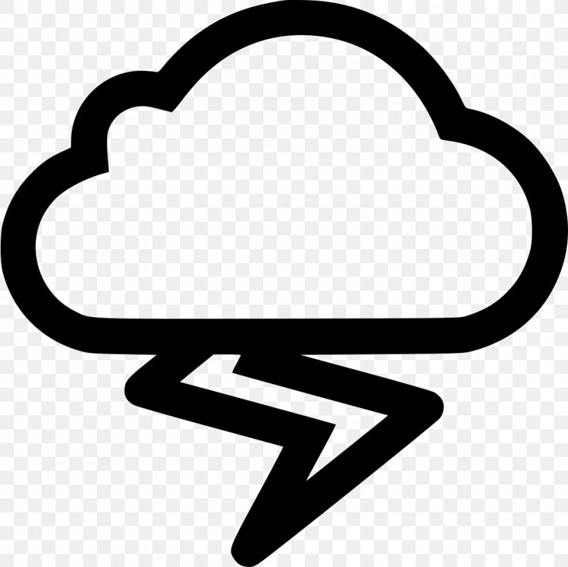 Thunderstorm Cloud Lightning Clip Art, PNG, 981x980px, Thunderstorm, Area, Black And White, Cloud, Electricity Download Free