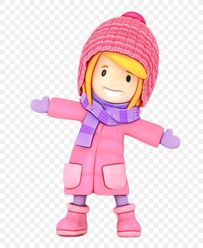 Toy Doll Cartoon Pink Action Figure, PNG, 750x1000px, Watercolor, Action Figure, Cartoon, Child, Doll Download Free