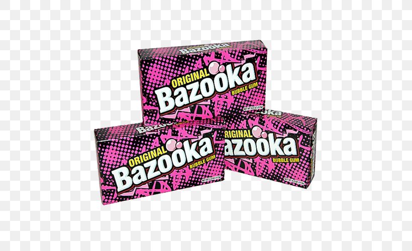Chewing Gum Bazooka Bubble Gum, PNG, 500x500px, Chewing Gum, Bazooka, Bazooka Bubble Gum, Brand, Bubble Download Free