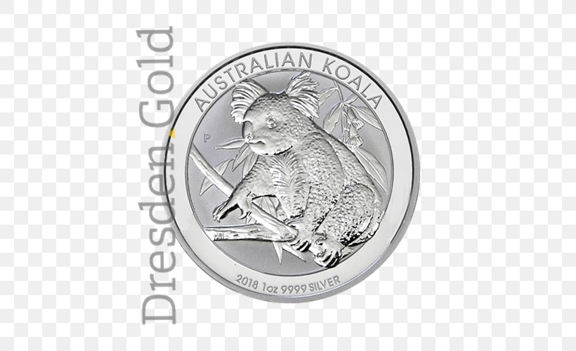 Silver Coin Silver Coin Perth Mint Koala, PNG, 500x500px, Coin, Animal, Australia, Australian Dollar, Body Jewelry Download Free