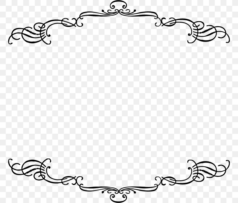Black And White Picture Frames Line Art Clip Art, PNG, 766x698px, Black And White, Area, Black, Body Jewelry, Border Download Free