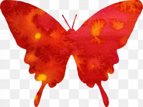 Watercolor Butterfly - Butterfly Watercolor Painting Red Clip Art PNG