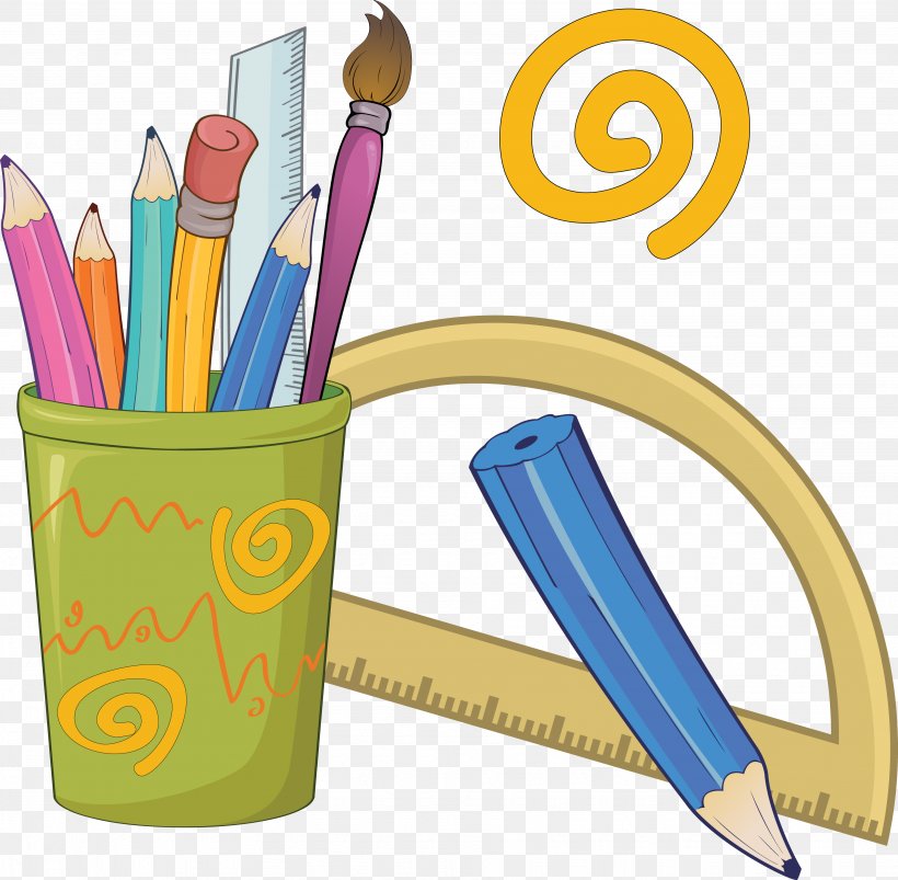 Colored Pencil Drawing Stationery Clip Art, PNG, 3677x3605px, Pencil, Brush, Color, Colored Pencil, Drawing Download Free