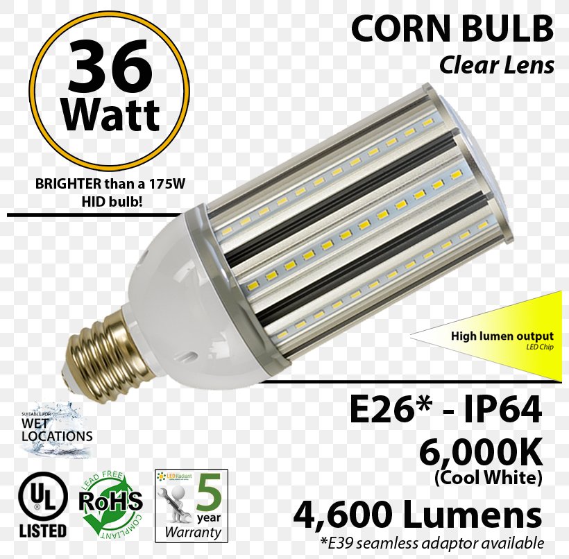 Product Design High-intensity Discharge Lamp Light-emitting Diode, PNG, 800x806px, Highintensity Discharge Lamp, Corn, Lamp, Lightemitting Diode Download Free