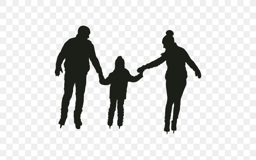 Silhouette Father Parent Ice Skating Child, PNG, 512x512px, Silhouette, Black And White, Child, Drawing, Family Download Free