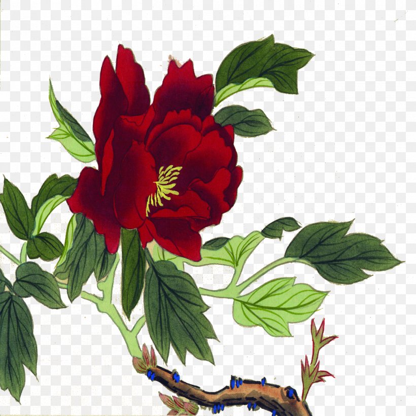 Moutan Peony Chinese Painting Ink Wash Painting Gongbi, PNG, 1417x1417px, Moutan Peony, Art, Birdandflower Painting, Chinese Painting, Cut Flowers Download Free