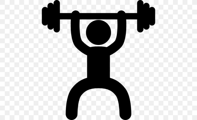 Olympic Weightlifting Weight Training Dumbbell, PNG, 500x500px, Olympic Weightlifting, Black And White, Bodybuilding, Dumbbell, Exercise Download Free