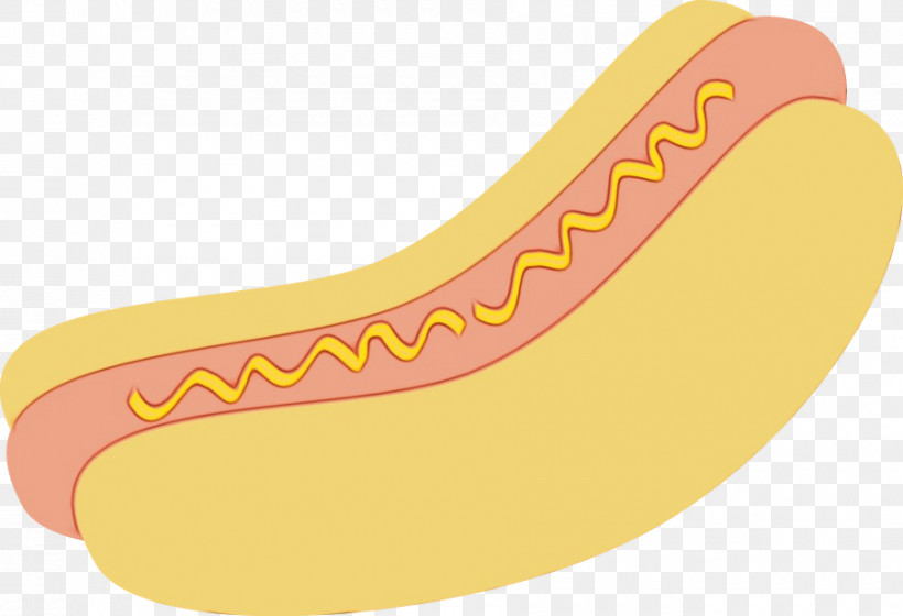 Hot Dog Yellow Font Shoe Fruit, PNG, 900x615px, Watercolor, Fruit, Hot Dog, Meter, Paint Download Free