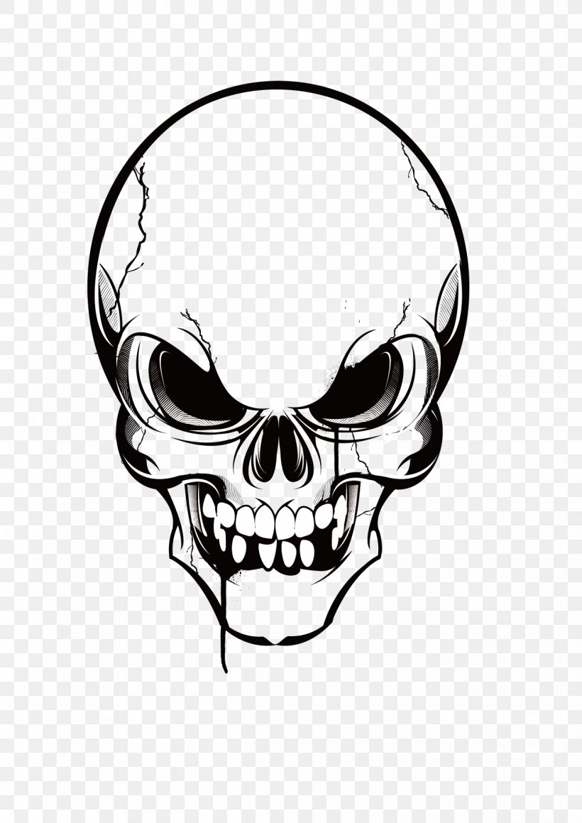 Skull Clip Art, PNG, 1240x1754px, Skull, Black And White, Bone, Drawing, Fictional Character Download Free