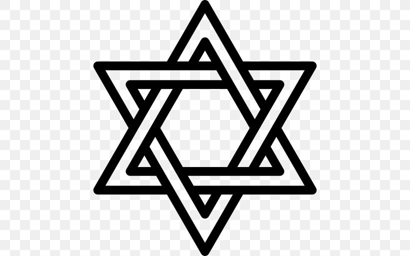 Judaism Star Of David Jewish Symbolism Religion, PNG, 512x512px, Judaism, Area, Black, Black And White, Brand Download Free