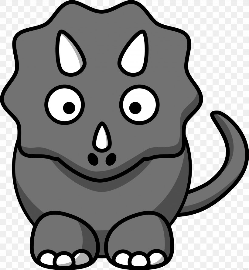 Triceratops Dinosaur Vector Graphics Cartoon Clip Art, PNG, 3333x3608px, Triceratops, Animated Cartoon, Artwork, Black, Black And White Download Free