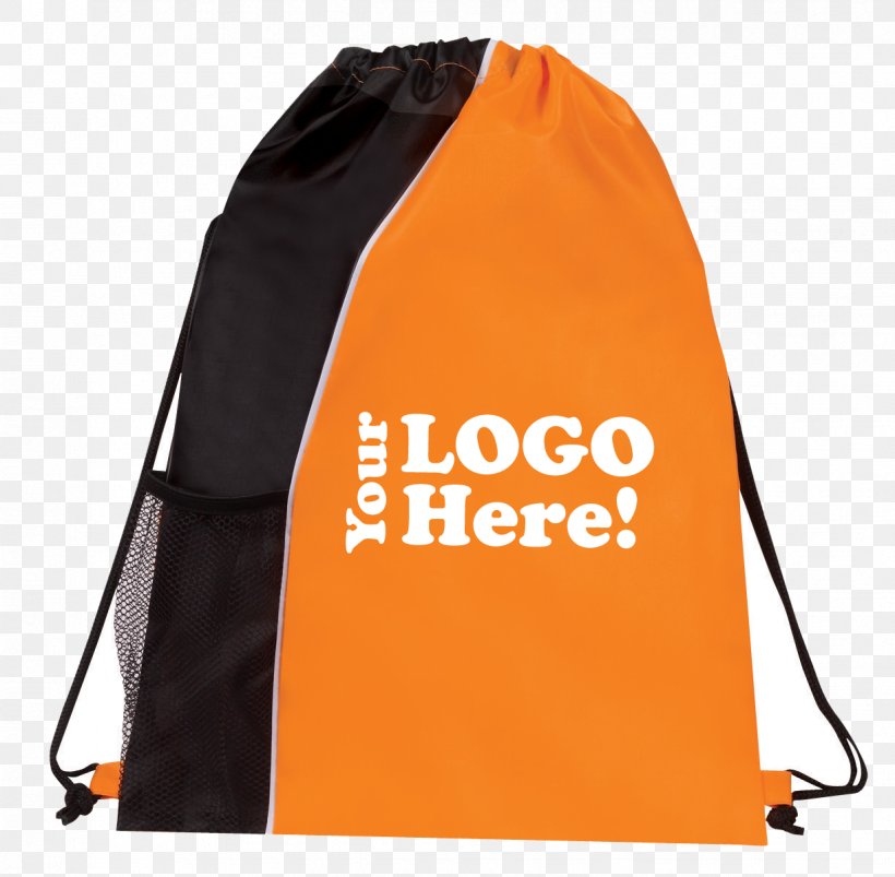 Bag Logo Clicker Drawstring Backpack Product Design, PNG, 1225x1200px, Bag, Backpack, Drawstring, Logo, Orange Download Free