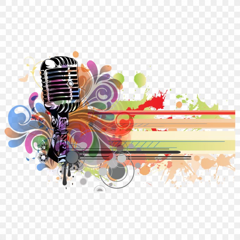 Microphone, PNG, 1000x1000px, Watercolor, Cartoon, Flower, Frame, Heart Download Free