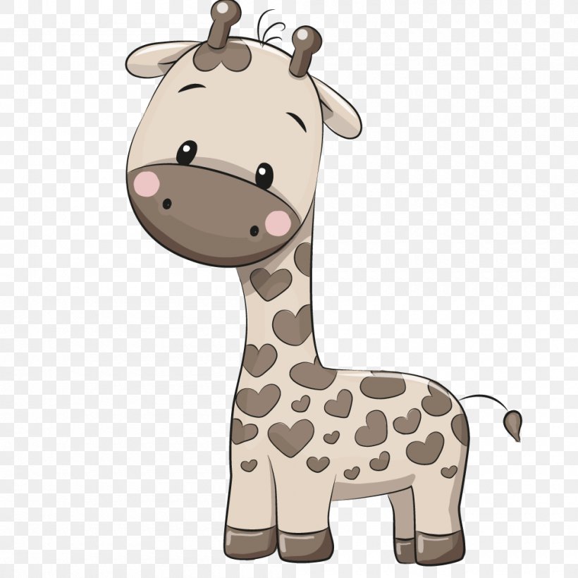 Giraffe Cartoon Royalty-free Illustration, PNG, 1000x1000px, Giraffe, Cartoon, Cuteness, Drawing, Giraffidae Download Free