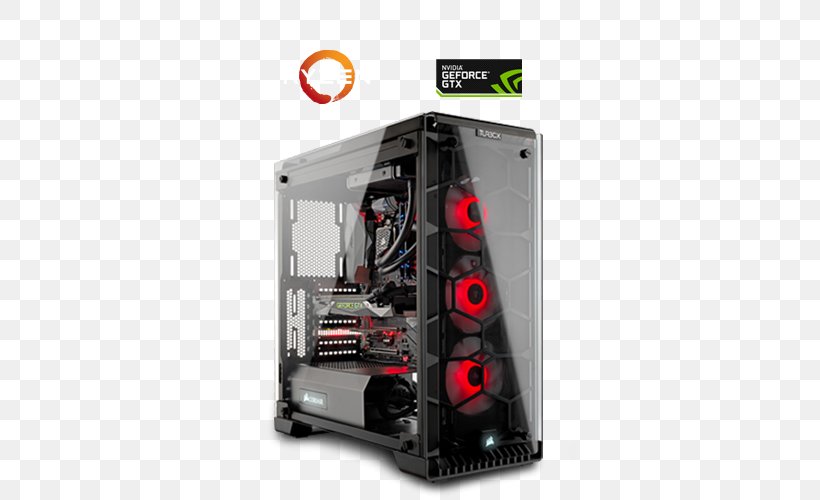 Computer Cases & Housings Computer System Cooling Parts Laptop Gaming Computer, PNG, 500x500px, Computer Cases Housings, Advanced Micro Devices, Amd Ryzen 7 1800x, Computer, Computer Case Download Free