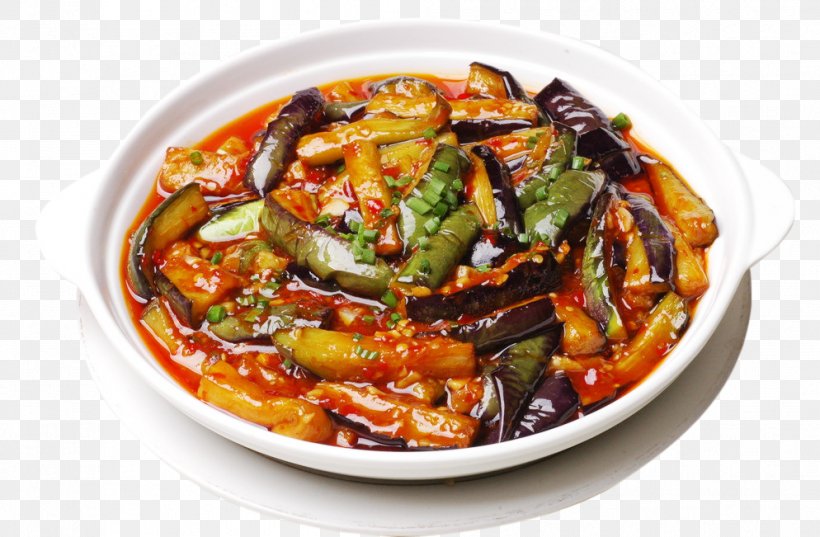 Sichuan Cuisine Shuizhu Fried Eggplant With Chinese Chili Sauce Braising, PNG, 994x651px, Sichuan Cuisine, Asian Food, Braising, Caponata, Cooking Download Free
