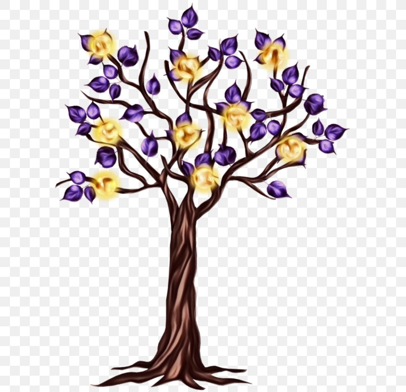 Flower Cut Flowers Purple Plant Branch, PNG, 600x793px, Watercolor, Branch, Crocus, Cut Flowers, Flower Download Free