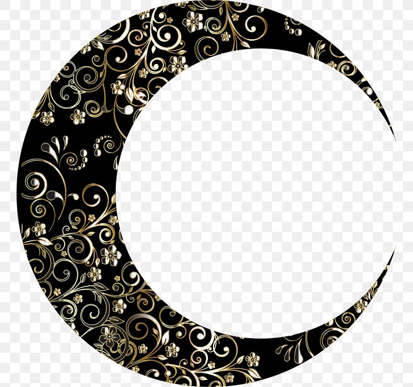 Moon Lunar Phase Gold Clip Art, PNG, 756x768px, Moon, Color, Crescent, Gold, Lunar Phase Download Free